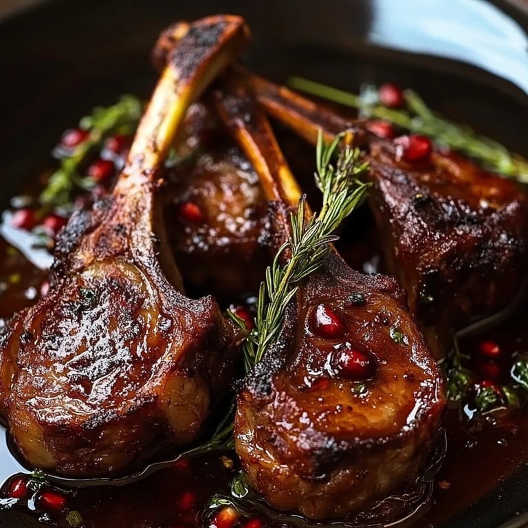 Fancy Pomegranate Lamb Chops