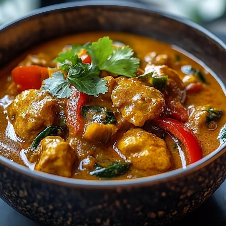 Afrikanisches Kokos-Hähnchen-Curry