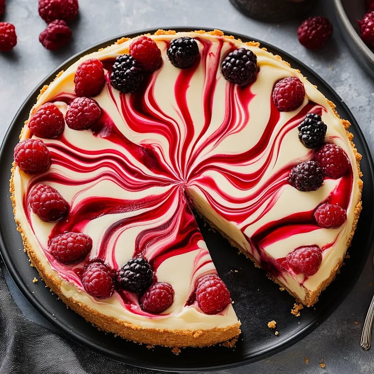 Erdbeer-Swirls-Käsekuchen