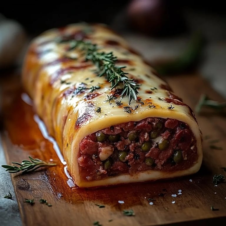 Hackfleisch-Käse-Rolle