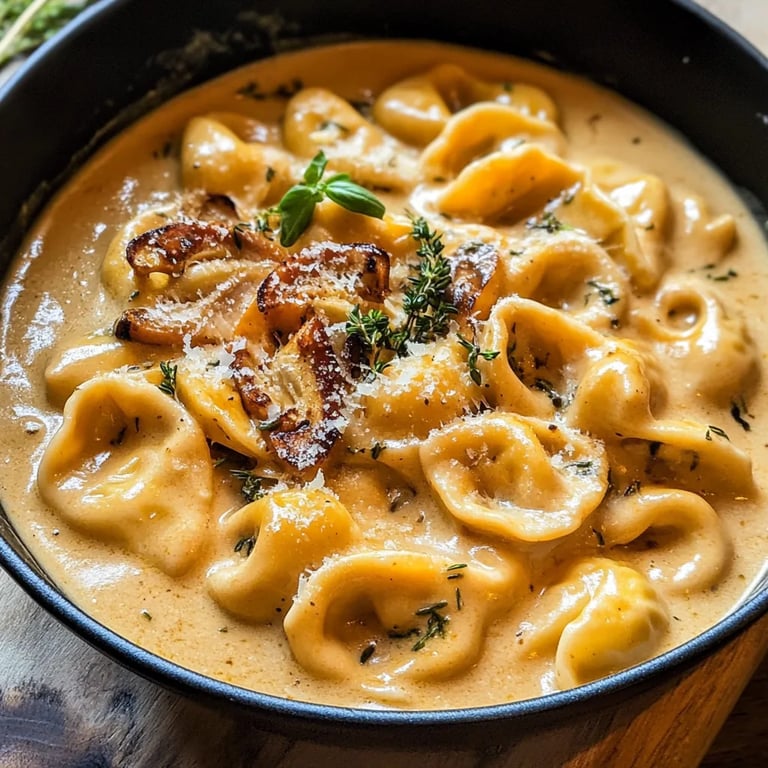 Creamy White Wine Pumpkin Tortellini
