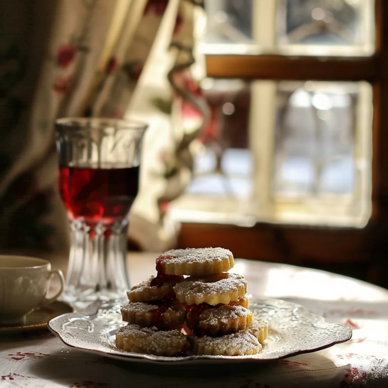 Spitzbuben mit Himbeermarmelade