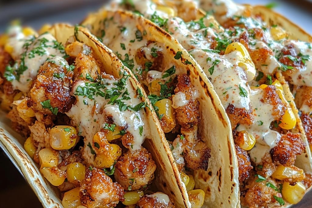 Gebratenes Hähnchen mit Mais-Taco und Jalapeño-Limetten-Ranch: Ein Unglaubliches Ultimatives Rezept