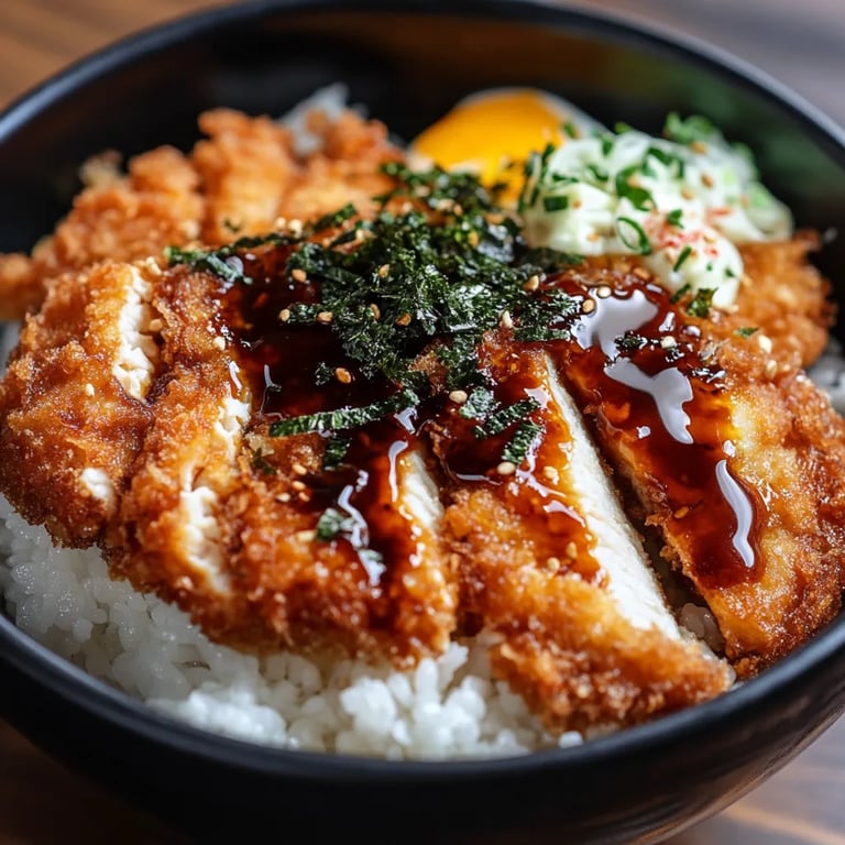Crispy Japanese Katsu Bowls w/ Tonkatsu Sauce