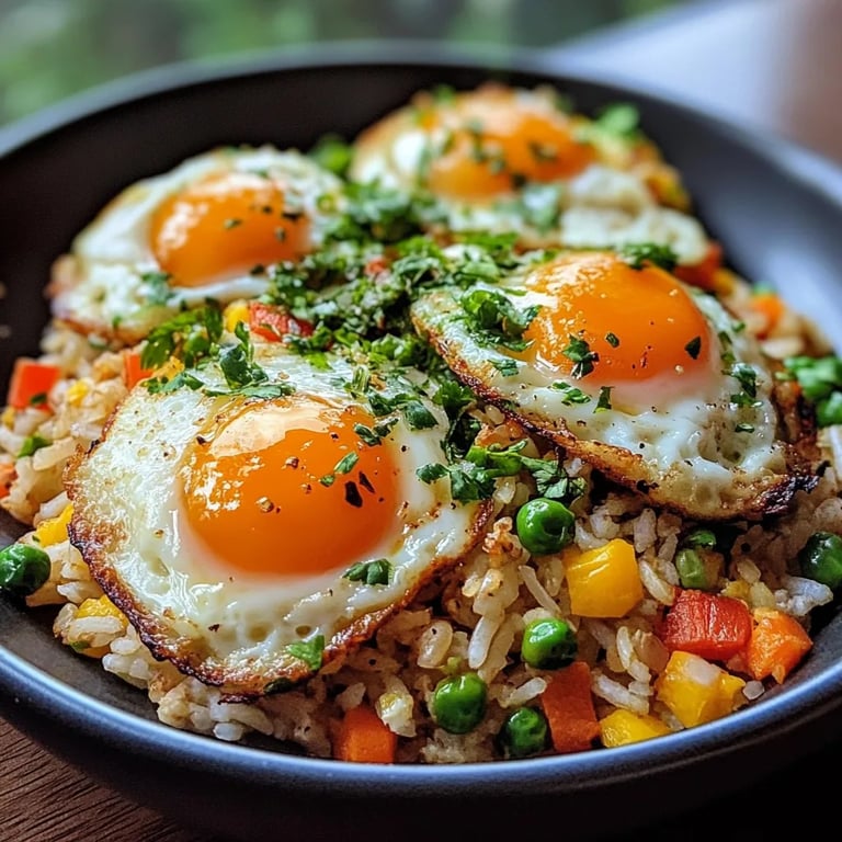 Gebratener Reis mit Gemüse und Ei