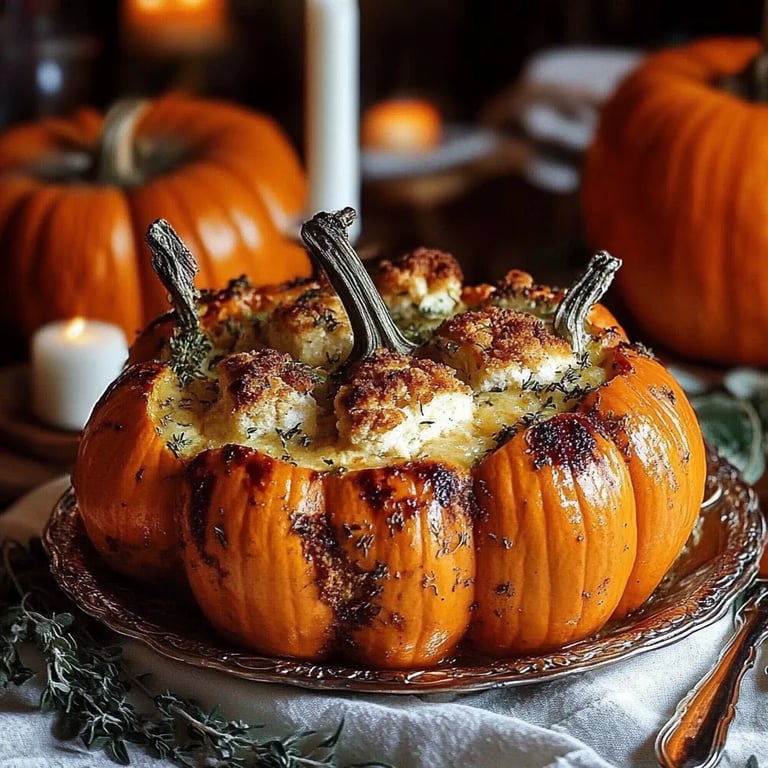 Turkey Sage Stuffed Pumpkins