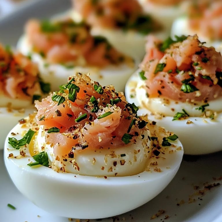 Smoked Salmon Deviled Eggs