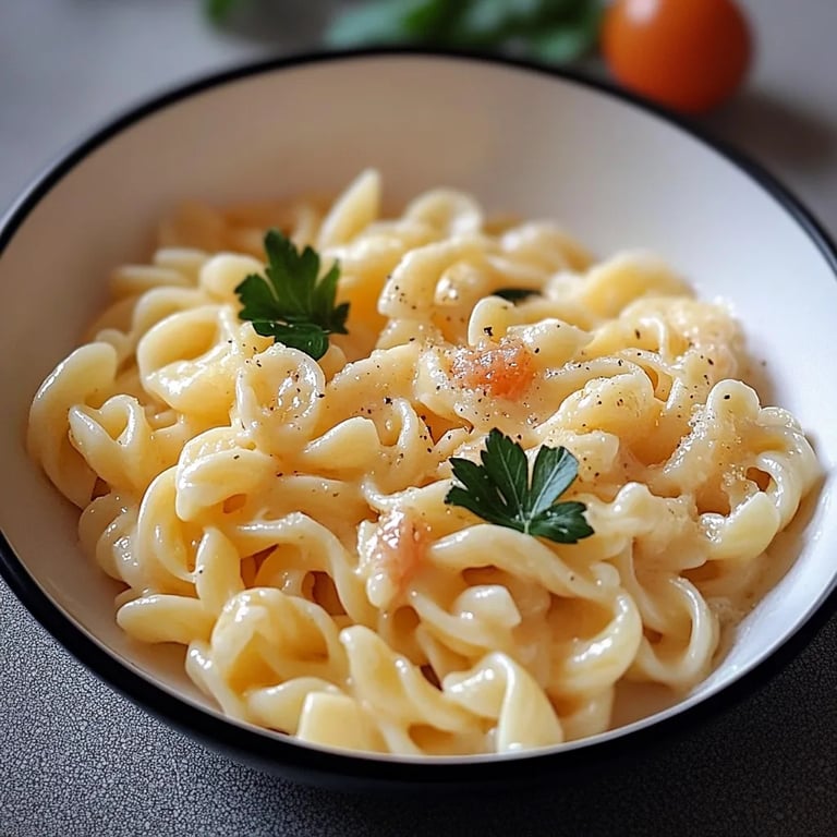Knoblauch Käse Pasta aus einem Topf