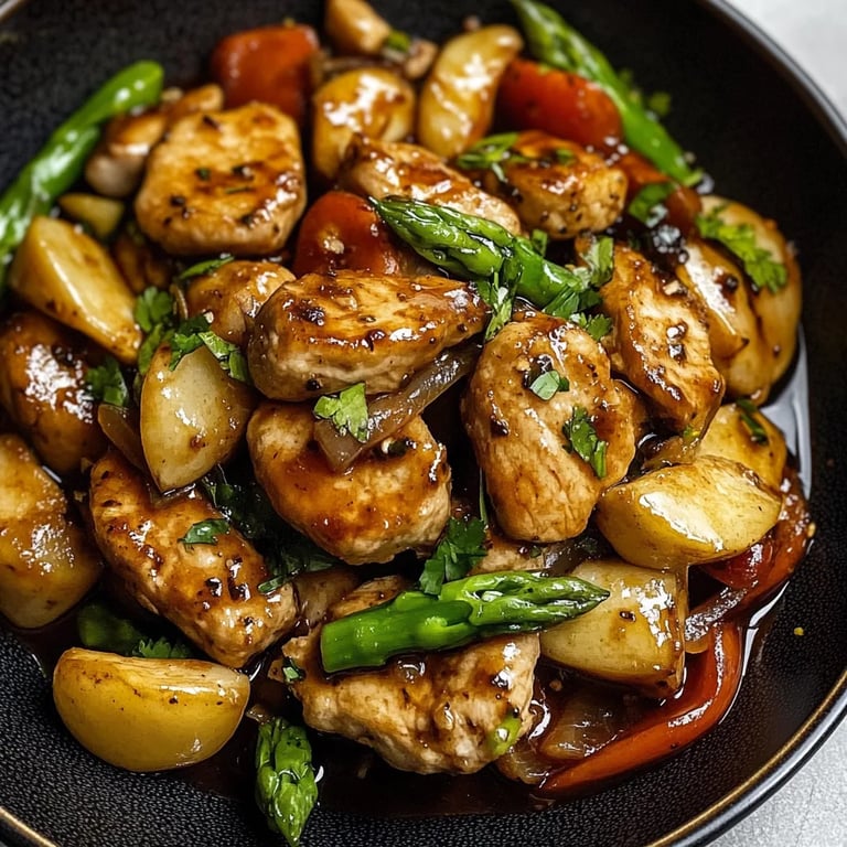 Feuerwerks Hähnchen Pfannengericht