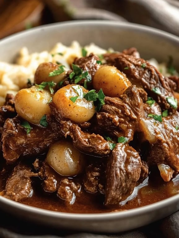 Easy Slow Cooker Beef Manhattan