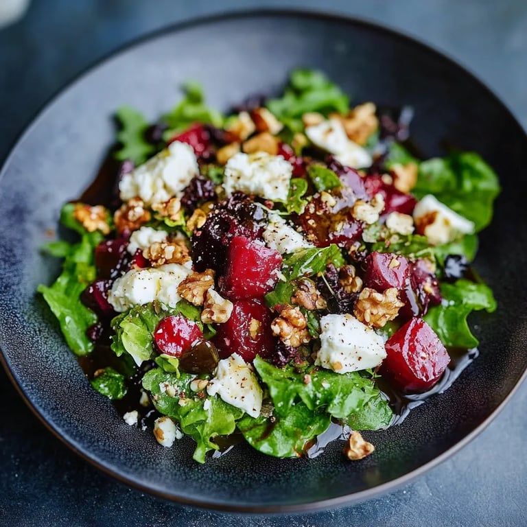 Linsensalat mit Walnüssen, Rote Bete und Ziegenkäse