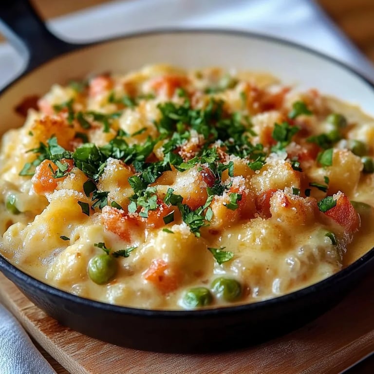 Reis mit Gemüse-Frischkäse-Sauce