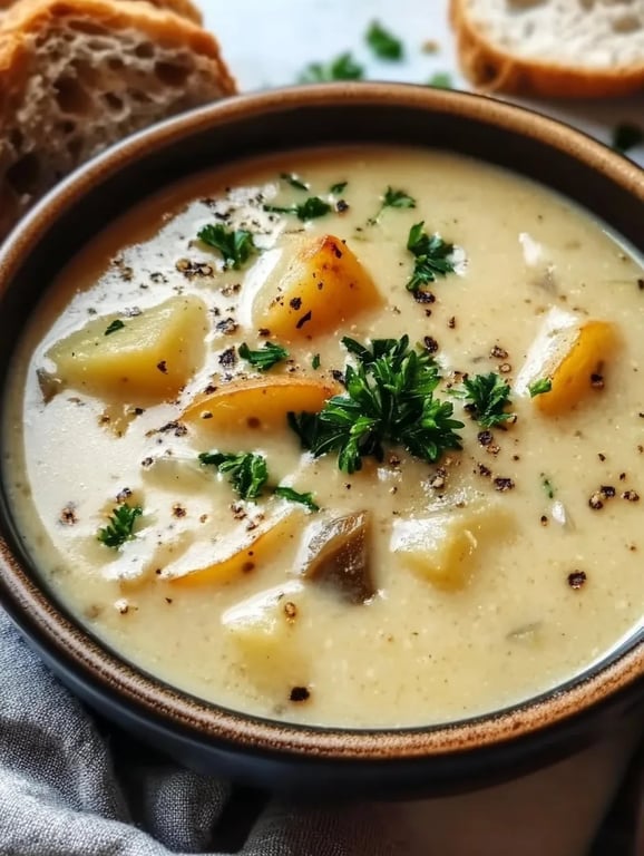 Cheddar Garlic Herb Potato Soup