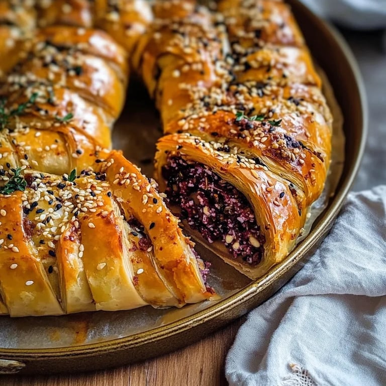 Vegetarischer Rotkohlstrudel