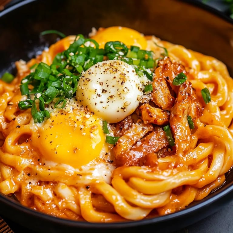 Cremige Gochujang-Udon-Nudeln