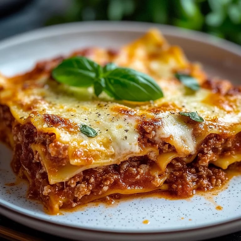 Klassische Lasagne Bolognese mit Bechamelsoße