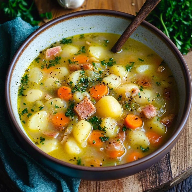 Omas Kartoffelsuppe mit Würstchen