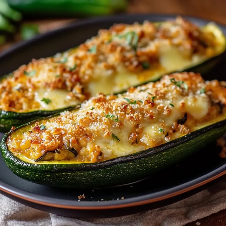 Gefüllte Zucchini mit Hackfleisch und Käse