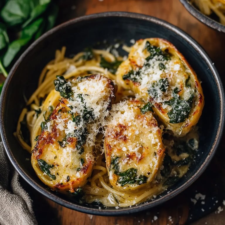 Spaghetti-Kürbis aus dem Ofen mit Spinat-Parmesan-Füllung