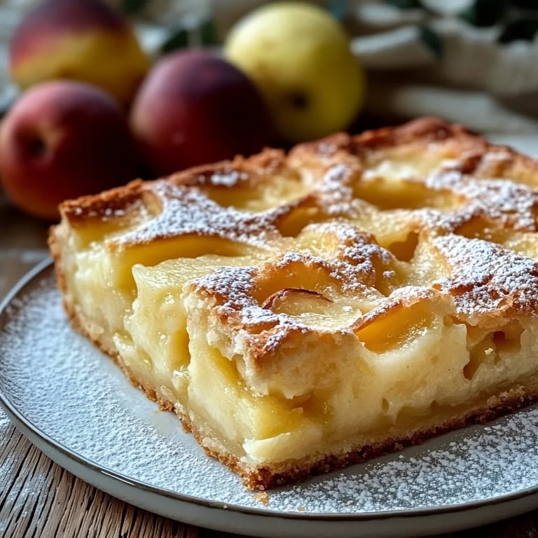 Saftiger Apfelkuchen mit Vanillepudding