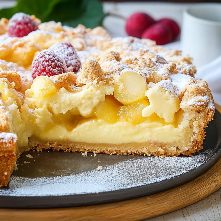 Omas saftiger Apfelkuchen mit Pudding