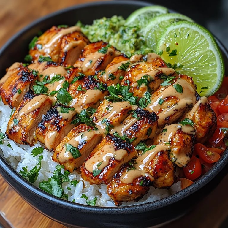Sweet Chili Chicken Bowl w/ Lime Drizzle: An Incredible 5-Star Recipe