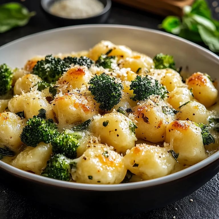 Cremiger Gnocchi Brokkoli-Auflauf