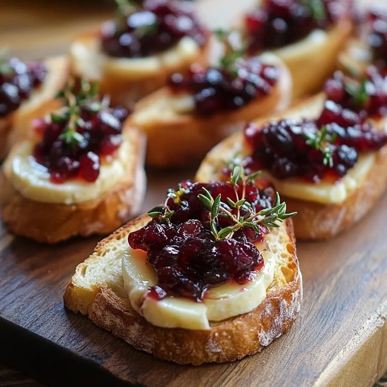 Cranberry and Brie Crostini
