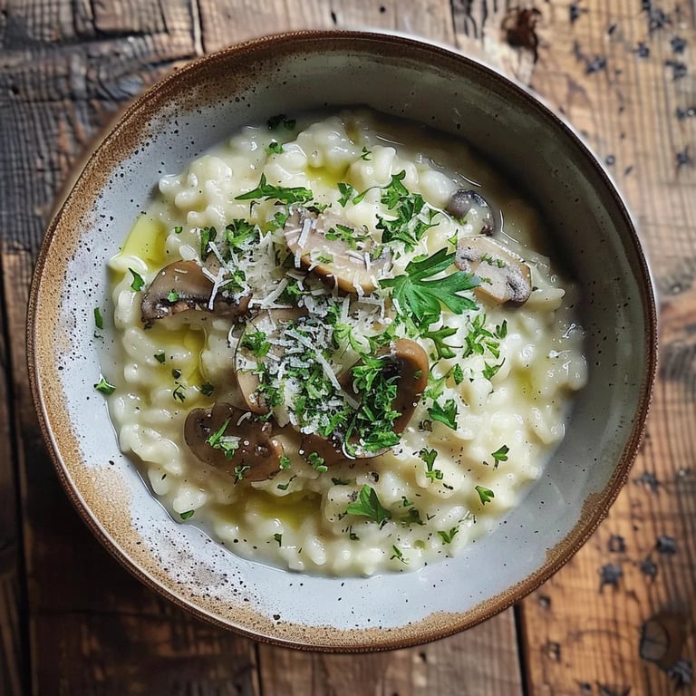 Cremiges Rosenkohl-Pilz-Risotto