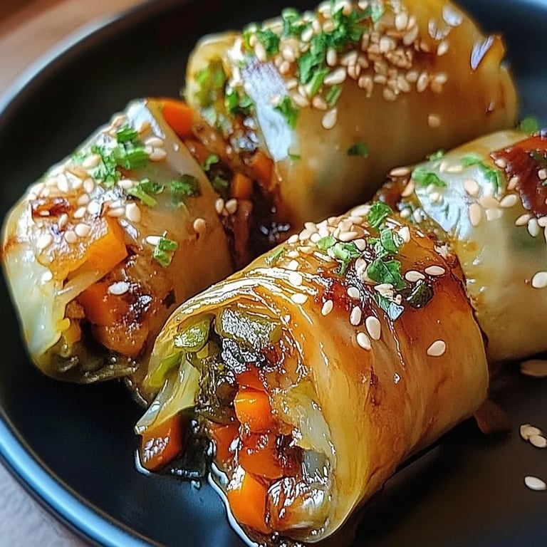 Gefüllte vegane Kohlrouladen