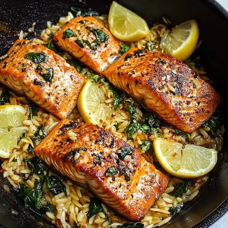 Lachs aus einer Pfanne mit Zitronen-Orzo: Ein Unglaubliches Ultimatives Rezept für 4 Personen