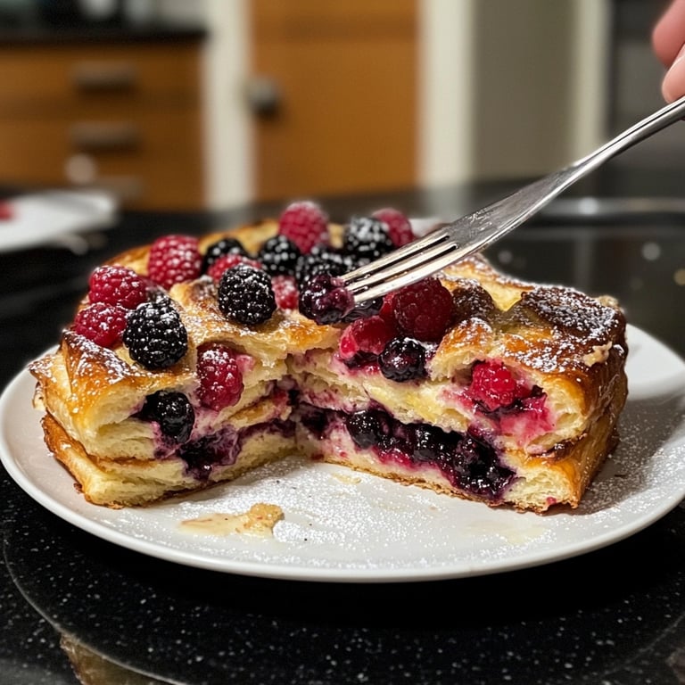 Festive Berry Croissant French Toast Bake​