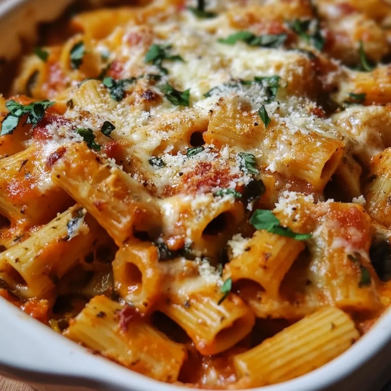 Pasta Bake with Pumpkin Tomato Sauce
