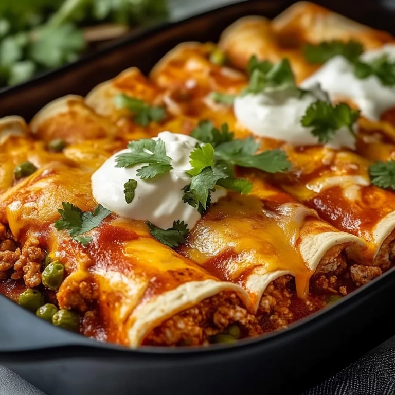 Easy Cheesy Ground Beef Enchiladas - One-Pan Family Favorite!