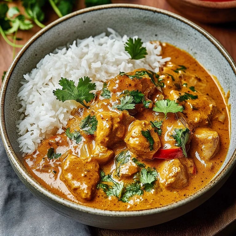 Schnelles Hühnercurry mit Reis