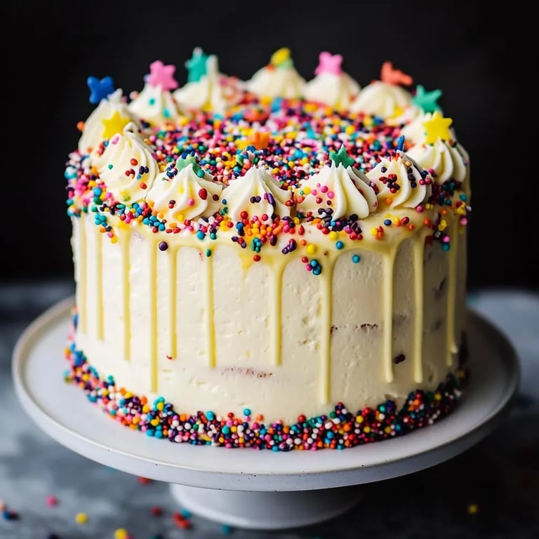 Pastel de Cumpleaños con Chispas de Colores: Una Increíble Receta Última