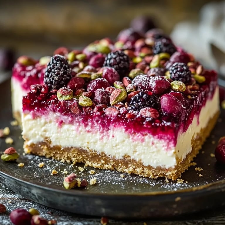 Himbeer-Pistazien-Cheesecake-Riegel