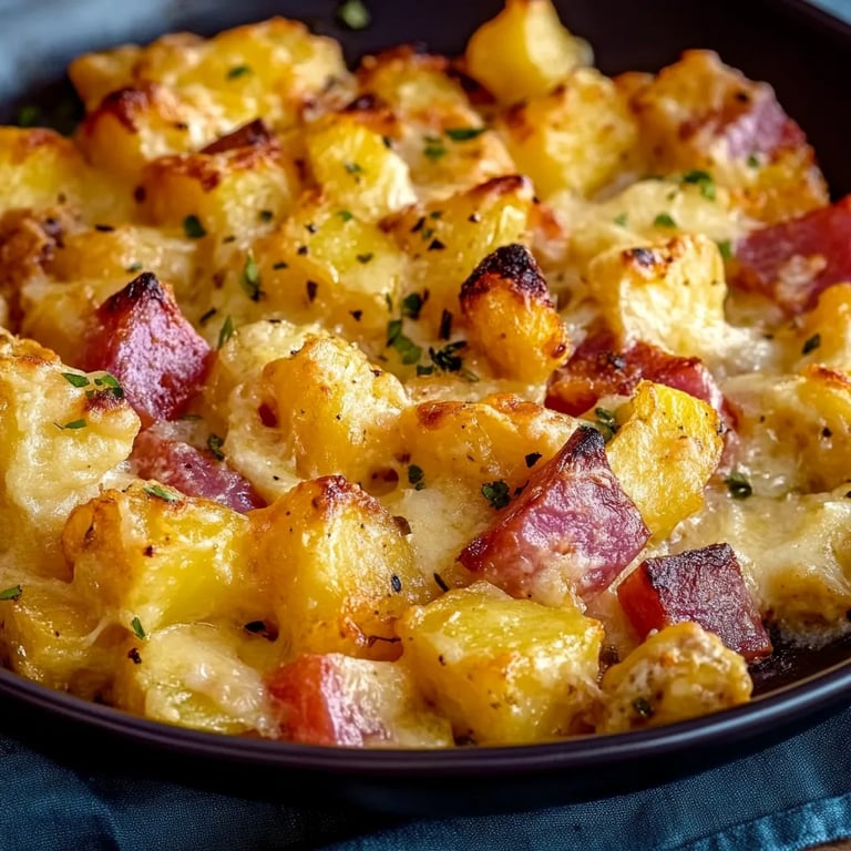 Cremiger Kartoffelauflauf mit Schinken