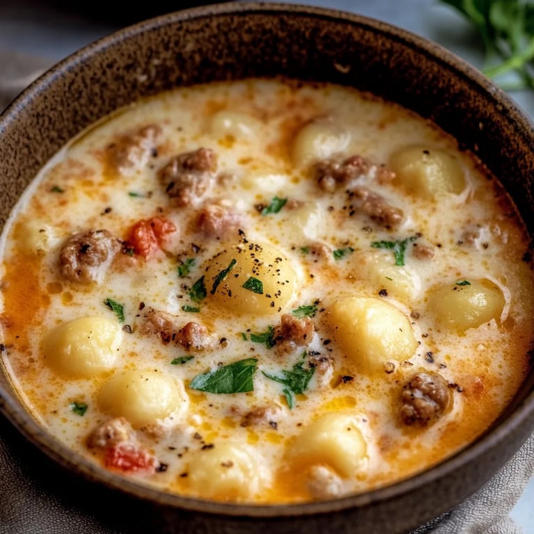Creamy Italian Sausage Gnocchi Soup