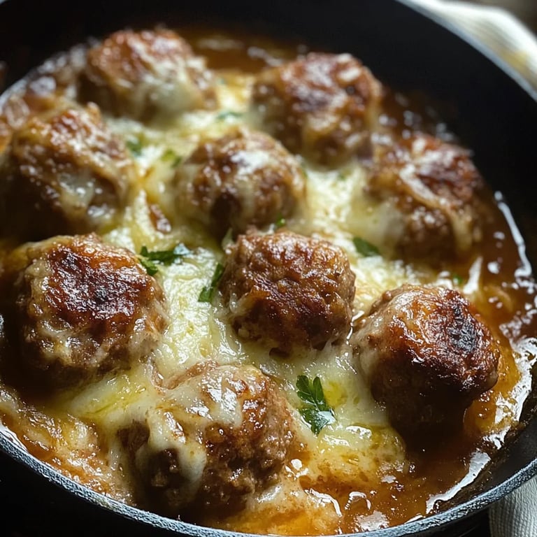 French Onion Meatballs