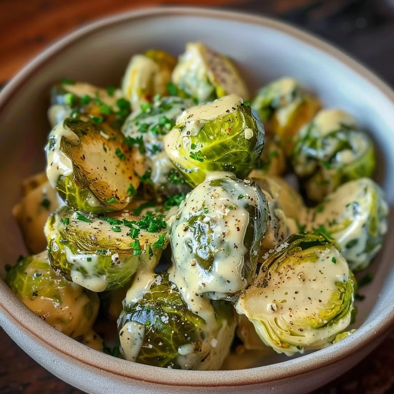 Rosenkohl in Frischkäse-Senfsauce