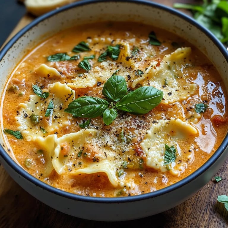 Creamy Vegetarian Lasagna Soup