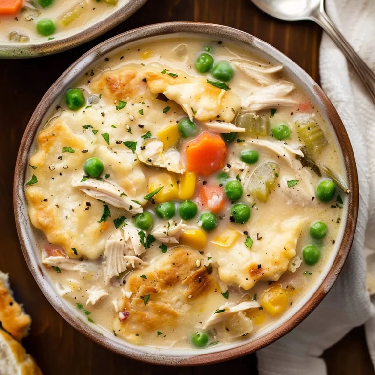 Easy Creamy Chicken Pot Pie Soup