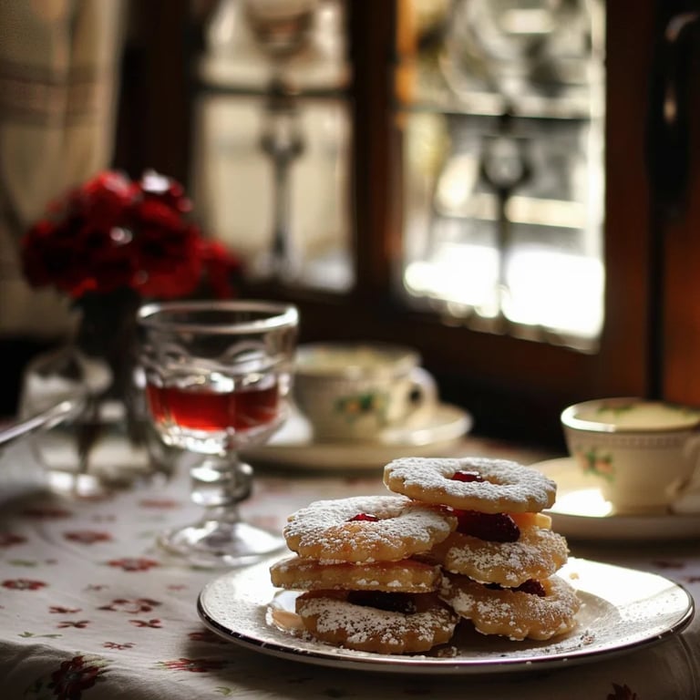 Omas leckere Spitzbuben mit Himbeermarmelade