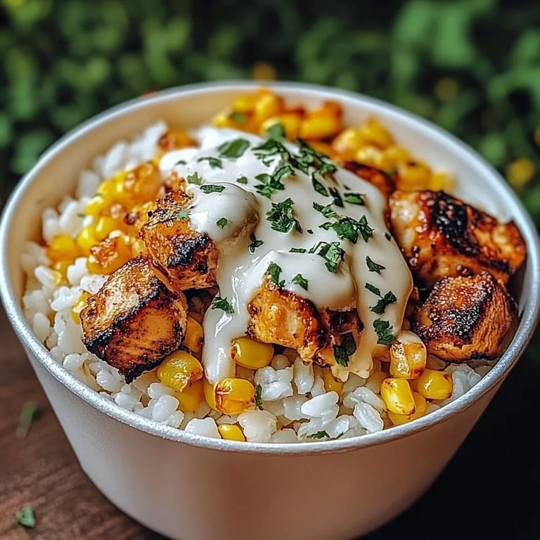 Mais-Hühnchen-Reisschüssel