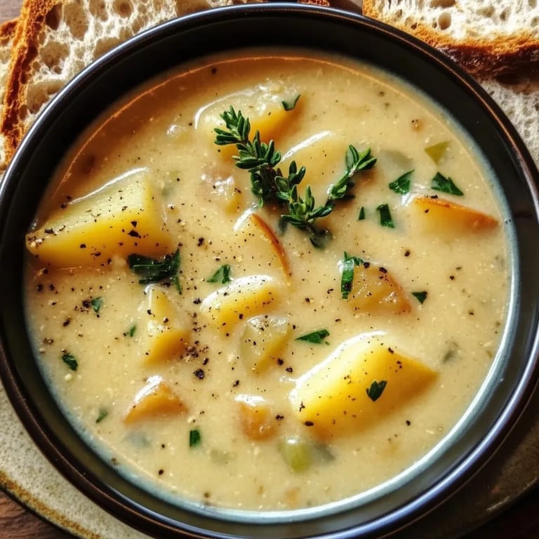 Cheddar Garlic Herb Potato Soup