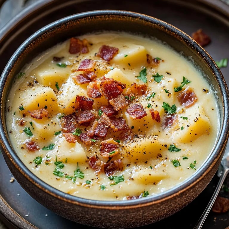 Outback Potato Soup w/ Bacon Toppings