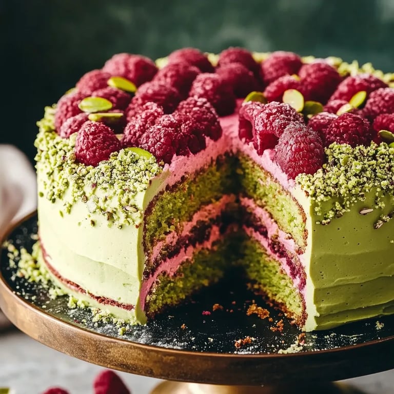 Raspberry Pistachio Cake