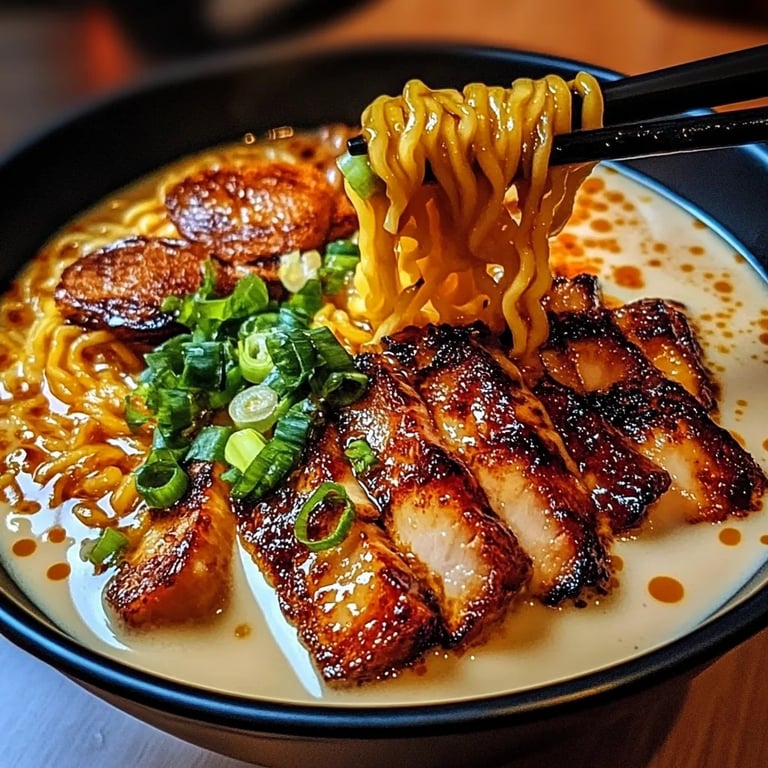 Fiery Chicken Ramen with Creamy Garlic Sauce: An Incredible Ultimate Recipe