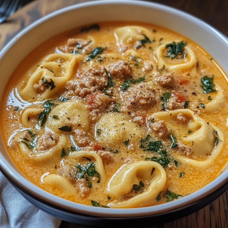 Creamy Sausage Tortellini Soup